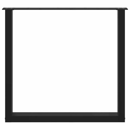 Gambe Tavolo Pranzo a U 2 pz Nero 90x(72-73) cm Acciaio - homemem39