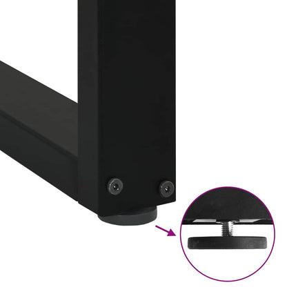 Gambe Tavolo Pranzo a U 2 pz Nero 90x(72-73) cm Acciaio - homemem39