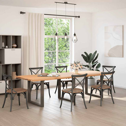 Gambe Tavolino Caffè a U 3 pz Naturale 90x(72-73)cm in Acciaio - homemem39