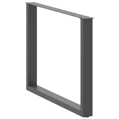 Gambe Tavolo Pranzo a U 2 pz Antracite 100x(72-73)cm in Acciaio - homemem39