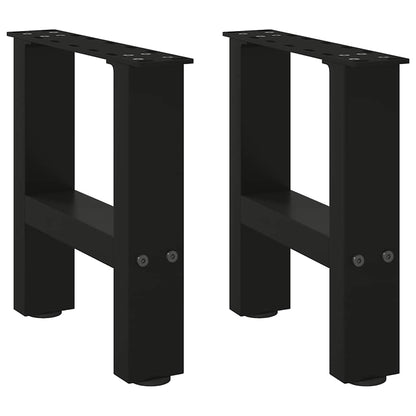 Gambe per Tavolino da Caffè Nero 2 pz 40x(30-31) cm Acciaio - homemem39