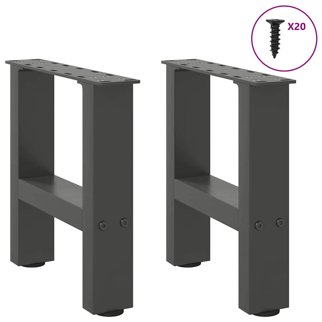 Gambe per Tavolino da Caffè Antracite 2 pz 40x(30-31)cm Acciaio - homemem39