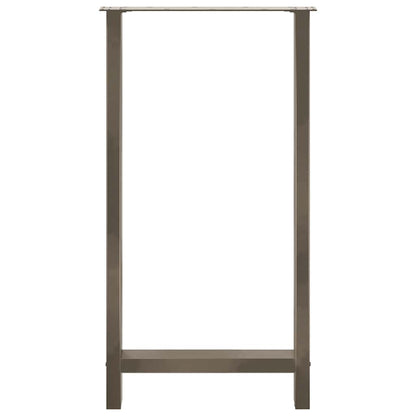 Gambe per Tavolino Acciaio Naturale 2 pz 60x(110-111)cm Acciaio - homemem39