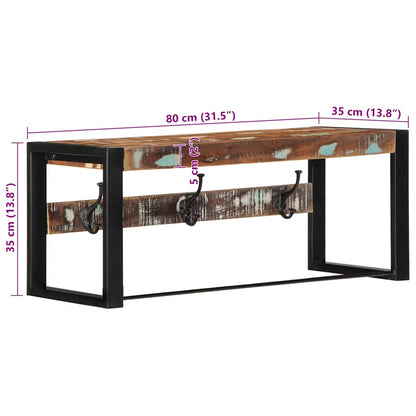 Appendiabiti Multicolore 80x35x35 cm in Legno Massello Recupero