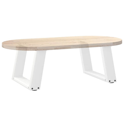 Gambe Tavolino da Caffè a U 2 pz Bianco 50x(30-31)cm in Acciaio - homemem39