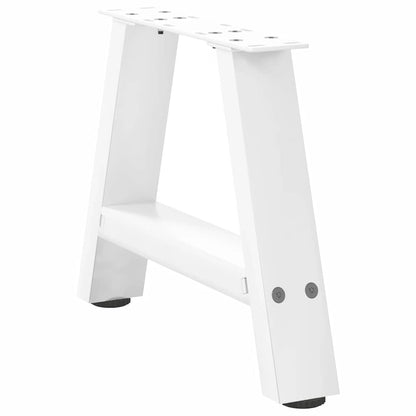 Gambe Tavolino da Caffè a A 2 pz Bianco 50x(30-31)cm in Acciaio - homemem39