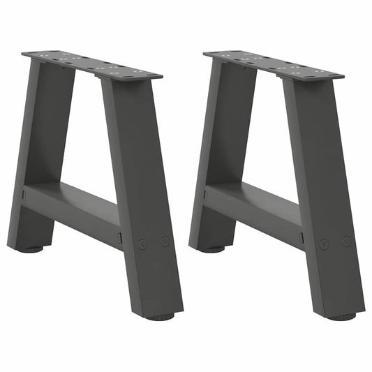 Gambe Tavolino Caffè a A 2 pz Antracite 50x(30-31)cm in Acciaio - homemem39