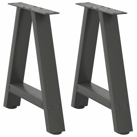 Gambe Tavolino Caffè a A 2 pz Antracite 38x(42-43)cm in Acciaio - homemem39