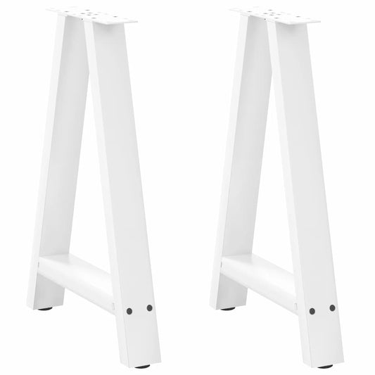 Gambe Tavolino da Caffè a A 2 pz Bianco 60x(72-73) cm Acciaio - homemem39