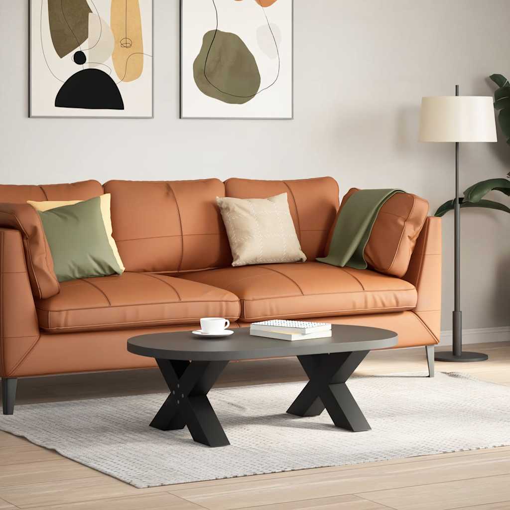 Gambe Tavolino da Caffè a X 2 pz Nero 50x(30-31) cm in Acciaio - homemem39