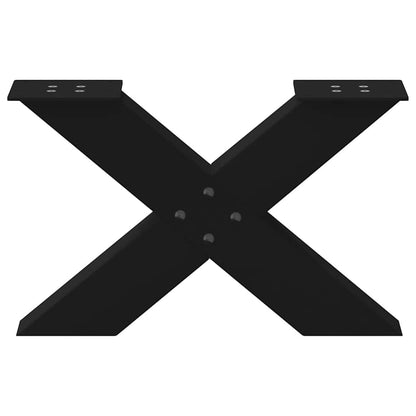 Gambe Tavolino da Caffè a X 2 pz Nero 50x(30-31) cm in Acciaio - homemem39