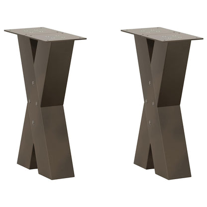 Gambe Tavolino Caffè a X 2 pz Naturale 38x(42-43) cm Acciaio - homemem39