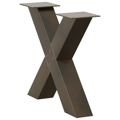 Gambe Tavolino Caffè a X 2 pz Naturale 50x(42-43) cm Acciaio - homemem39