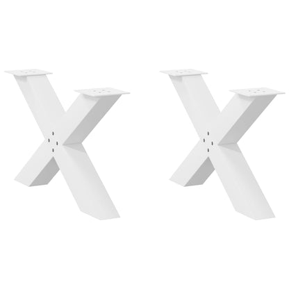 Gambe Tavolino Caffè a X 2 pz Bianco 70x(42-43) cm Acciaio - homemem39