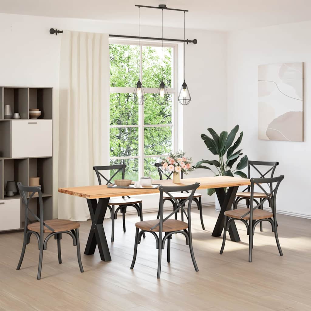 Gambe Tavolo Pranzo a Forma X 2 pz Nero 50x(72-73) cm Acciaio - homemem39