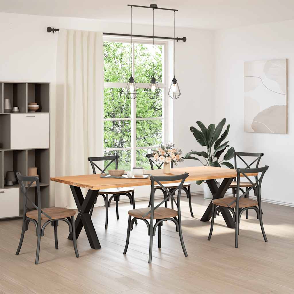 Gambe Tavolo Pranzo a Forma X 2 pz Nero 70x(72-73) cm Acciaio - homemem39