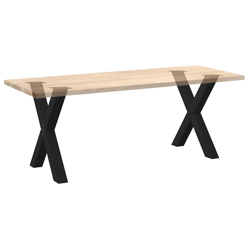 Gambe Tavolo Pranzo a Forma X 2 pz Nero 70x(72-73) cm Acciaio - homemem39