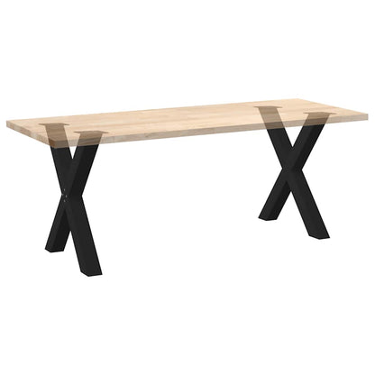 Gambe Tavolo Pranzo a Forma X 2 pz Nero 70x(72-73) cm Acciaio - homemem39