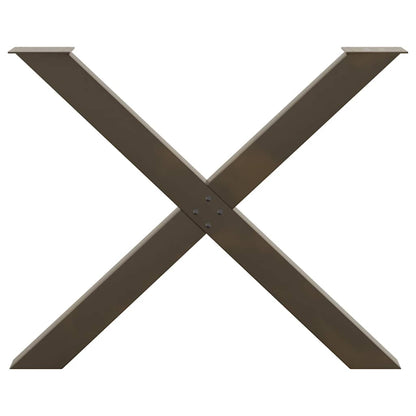 Gambe Tavolo Pranzo a X 3 pz Naturale 90x(72-73) cm Acciaio - homemem39