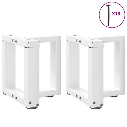 Gambe Tavolino da Caffè a T 2 pz Bianco 30x25x(30-31)cm Acciaio - homemem39