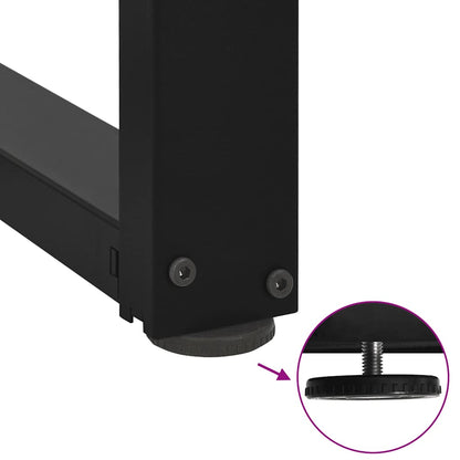 Gambe Tavolo Consolle a T 2 pz Nero 25x28x(72-73) cm Acciaio