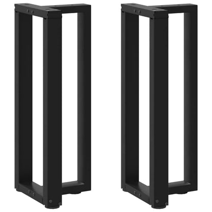 Gambe Tavolo Consolle a T 2 pz Nero 38x25x(72-73) cm Acciaio - homemem39