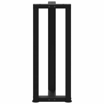 Gambe Tavolo Consolle a T 2 pz Nero 38x25x(72-73) cm Acciaio - homemem39