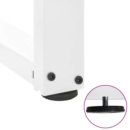 Gambe Tavolo Pranzo Forma T 2pz Bianco 50x35x(72-73)cm Acciaio - homemem39