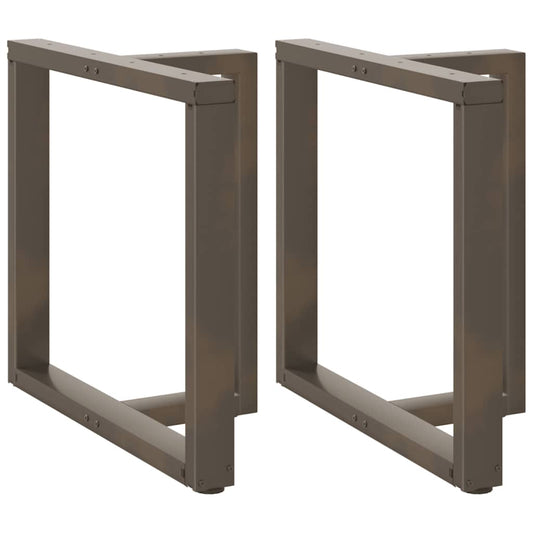 Gambe Tavolo Pranzo a T 2 pz Naturale 70x35x(72-73) cm Acciaio - homemem39