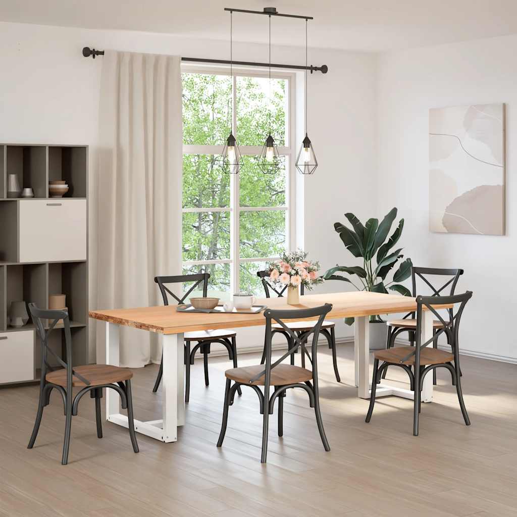 Gambe Tavolo Pranzo Forma T 2pz Bianco 80x35x(72-73) cm Acciaio - homemem39