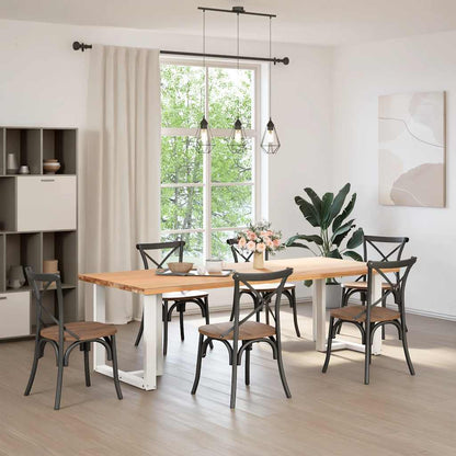 Gambe Tavolo Pranzo Forma T 2pz Bianco 80x35x(72-73) cm Acciaio - homemem39