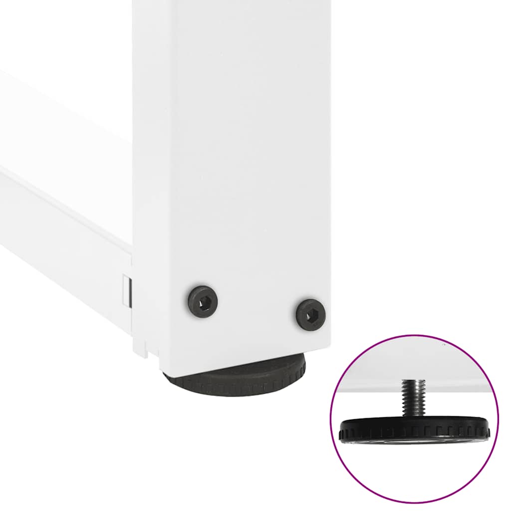 Gambe Tavolo Pranzo Forma T 2pz Bianco 80x35x(72-73) cm Acciaio - homemem39