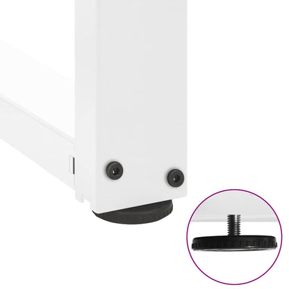 Gambe Tavolo Pranzo Forma T 2pz Bianco 80x35x(72-73) cm Acciaio - homemem39