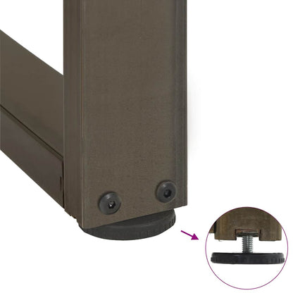 Gambe Tavolo Pranzo a T 2 pz Naturale 90x35x(72-73) cm Acciaio - homemem39