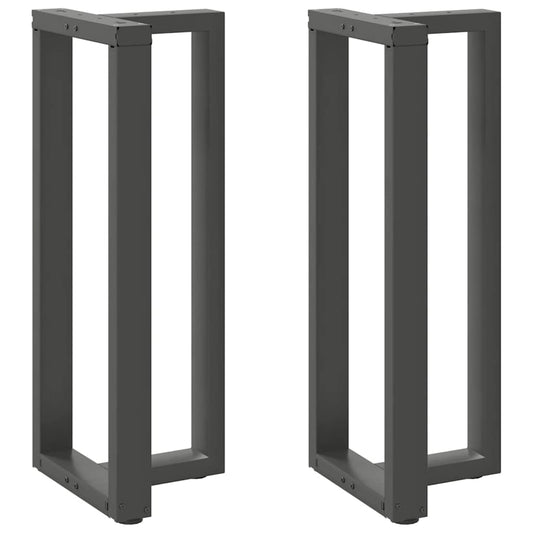 Gambe Tavolo Bar a T 2 pz Antracite 50x35x(100-101) cm Acciaio