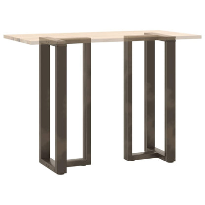 Gambe Tavolo Bar a T 2 pz Naturale 50x35x(100-101) cm Acciaio - homemem39