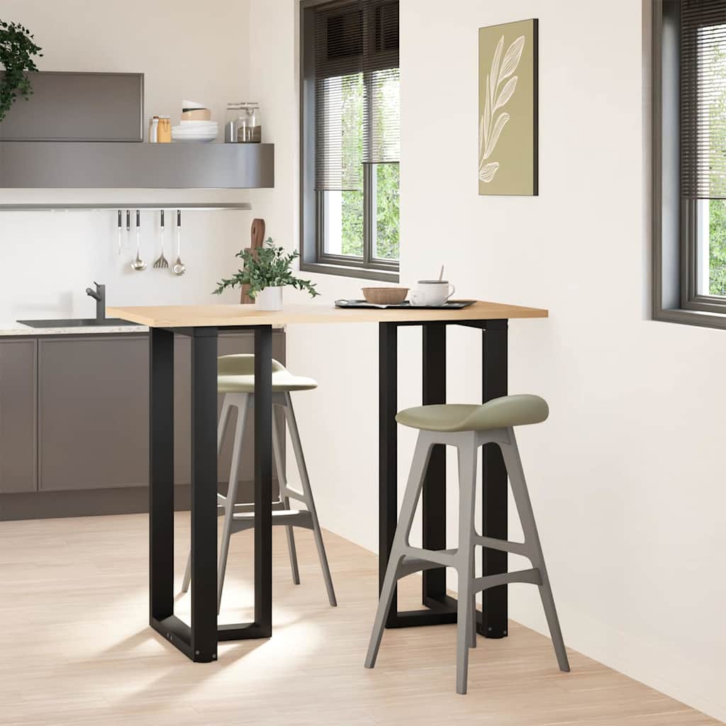 Gambe Tavolo Bar a Forma T 2 pz Nero 60x35x(110-111) cm Acciaio - homemem39