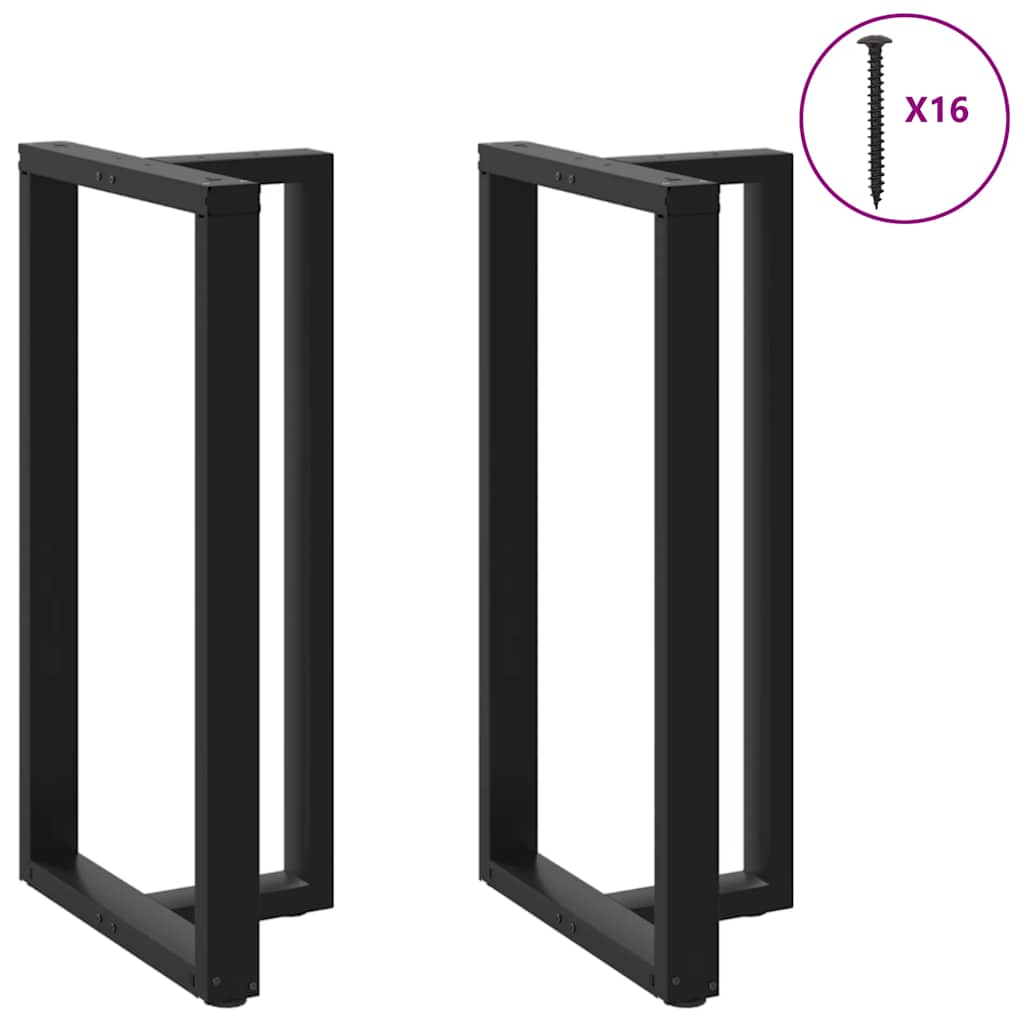 Gambe Tavolo Bar a Forma T 2 pz Nero 60x35x(110-111) cm Acciaio - homemem39