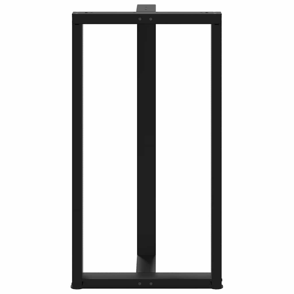 Gambe Tavolo Bar a Forma T 2 pz Nero 60x35x(110-111) cm Acciaio - homemem39