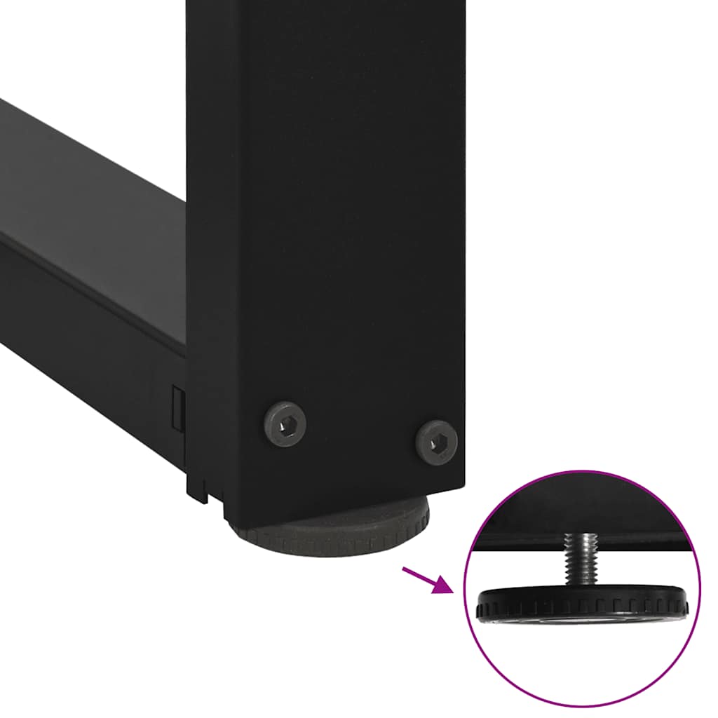 Gambe Tavolo Bar a Forma T 2 pz Nero 60x35x(110-111) cm Acciaio - homemem39