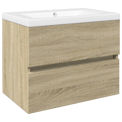 Set Mobili da Bagno 2 pz in Ceramica e Legno Multistrato