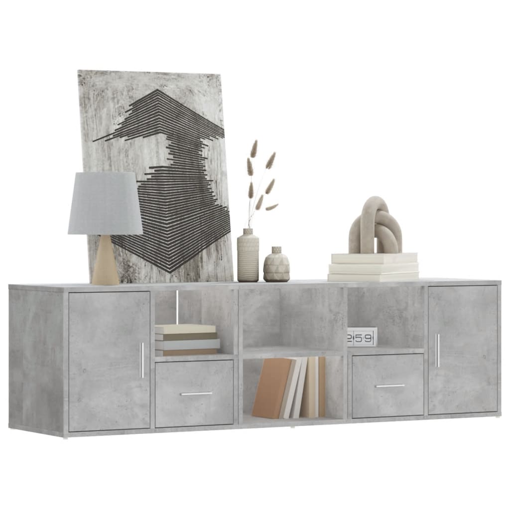 Mobile Angolare Grigio Cemento 160x40x45 cm in Truciolato