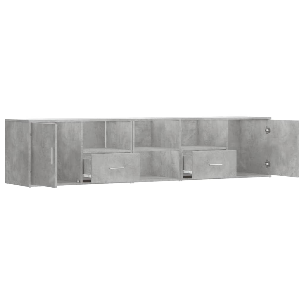 Mobile Angolare Grigio Cemento 200x40x45 cm in Truciolato