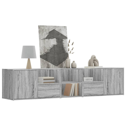 Mobile Angolare Grigio Sonoma 200x40x45cm in Truciolato