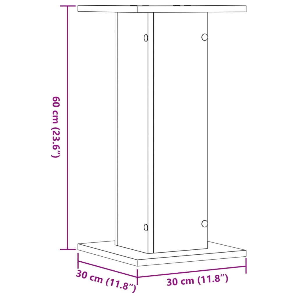 Supporti per Piante 2 pz Legno Vecchio 30x30x60 cm Truciolato - homemem39