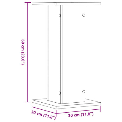 Supporti Piante 2 pz Rovere Artigianale 30x30x60 cm Truciolato