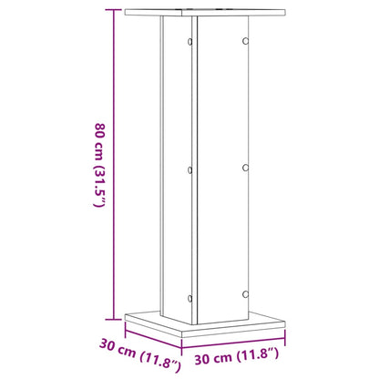 Supporti per Piante 2 pz Rovere Fumo 30x30x80 cm in Truciolato