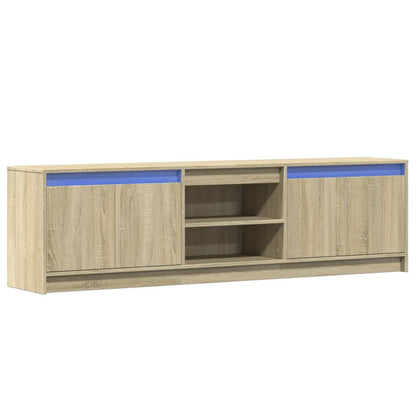 Mobile Porta TV con LED Rovere Sonoma 180x34x50cm in Truciolato - homemem39