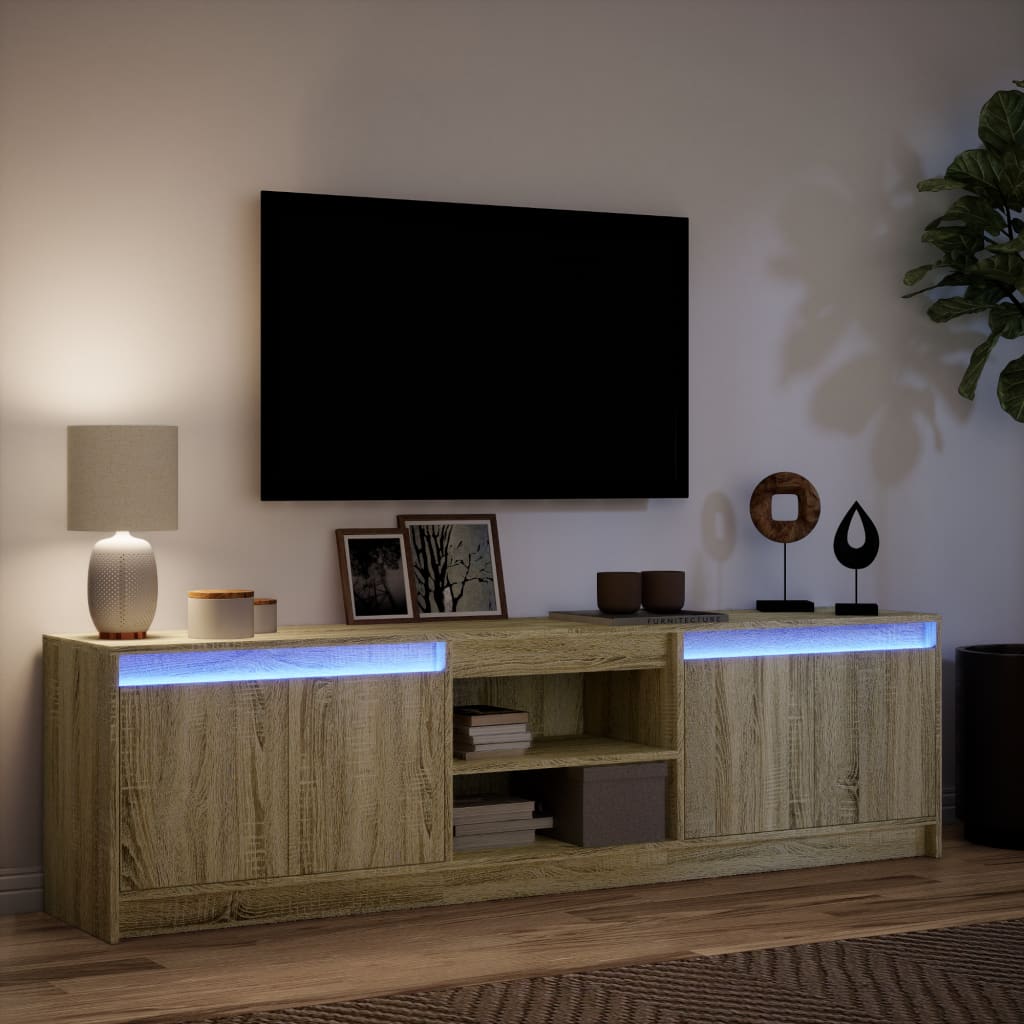 Mobile Porta TV con LED Rovere Sonoma 180x34x50cm in Truciolato