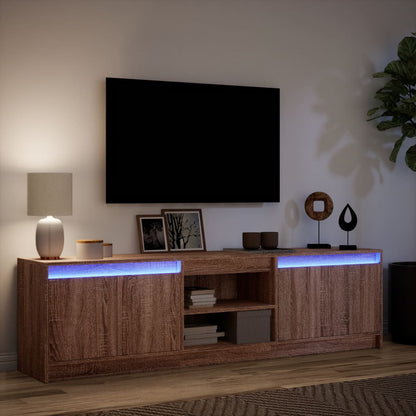 Mobile Porta TV con LED Rovere Marrone 180x34x50cm Truciolato - homemem39